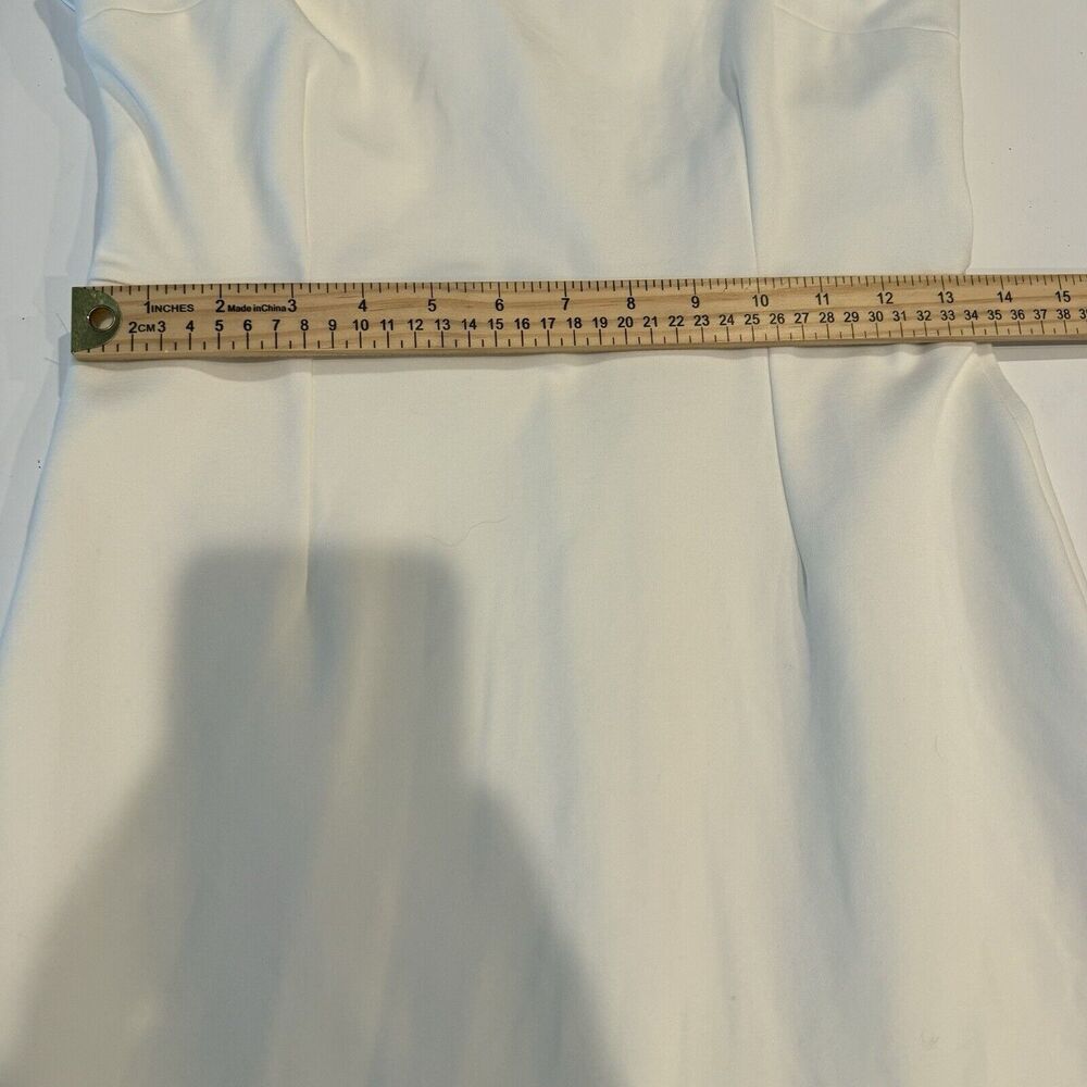 Lena Women's Size Medium White One Shoulder Assymetrical Ruffle Hem Dress - Picture 10 of 12
